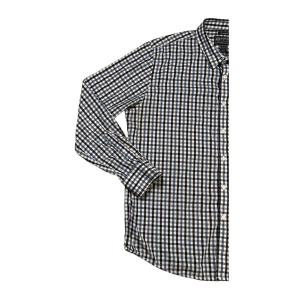 American Rag Shirt Men's Long Sleeve Button Up Oxford Plaid Blue Black White 2XL - Picture 5 of 11